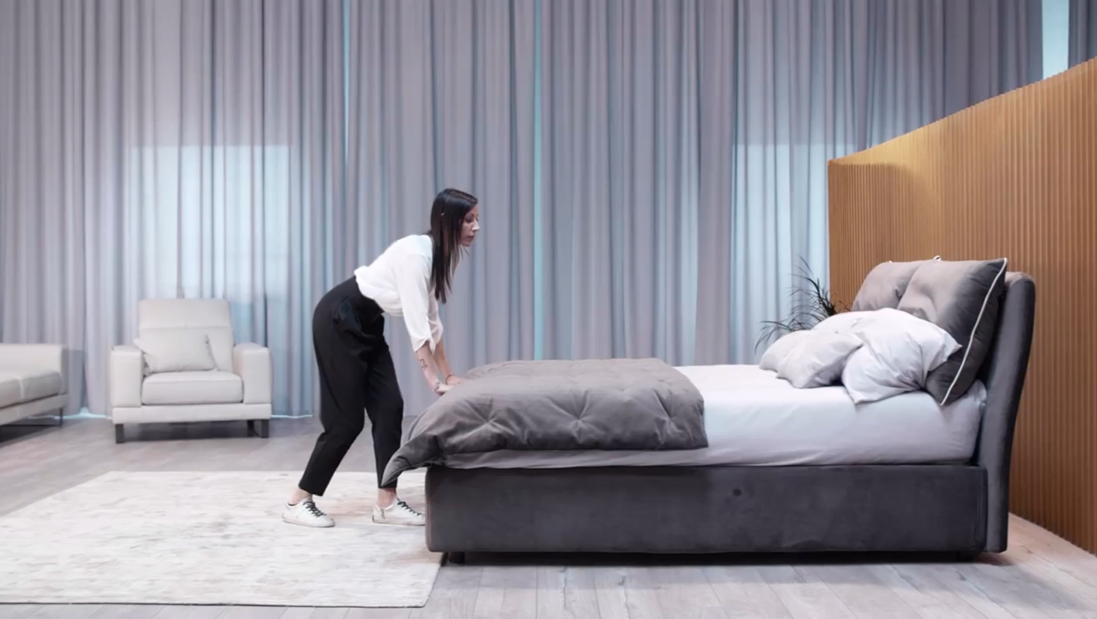 paturi tapitate cu lada - Dormitoare