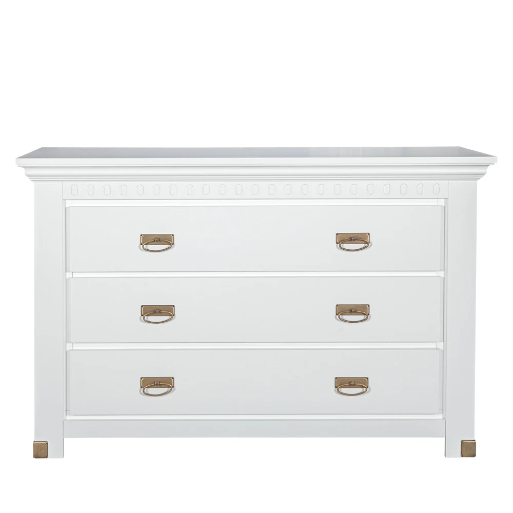 Comodă Saint Tropez Alb 3 Sertare 132 cm | Mobila Edion