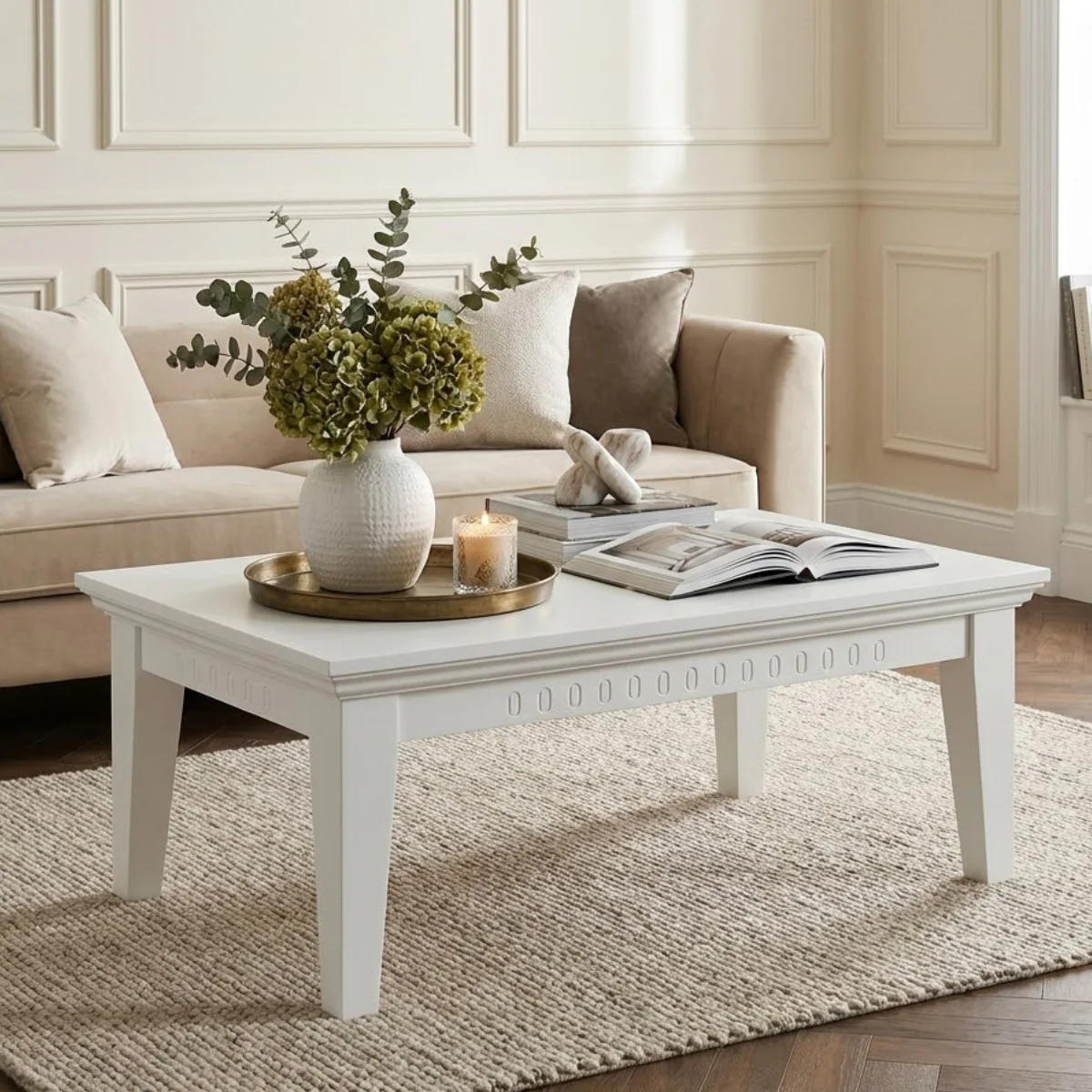 Masa Cafea Saint Tropez Alb 120 x 70 cm | Mobila Edion