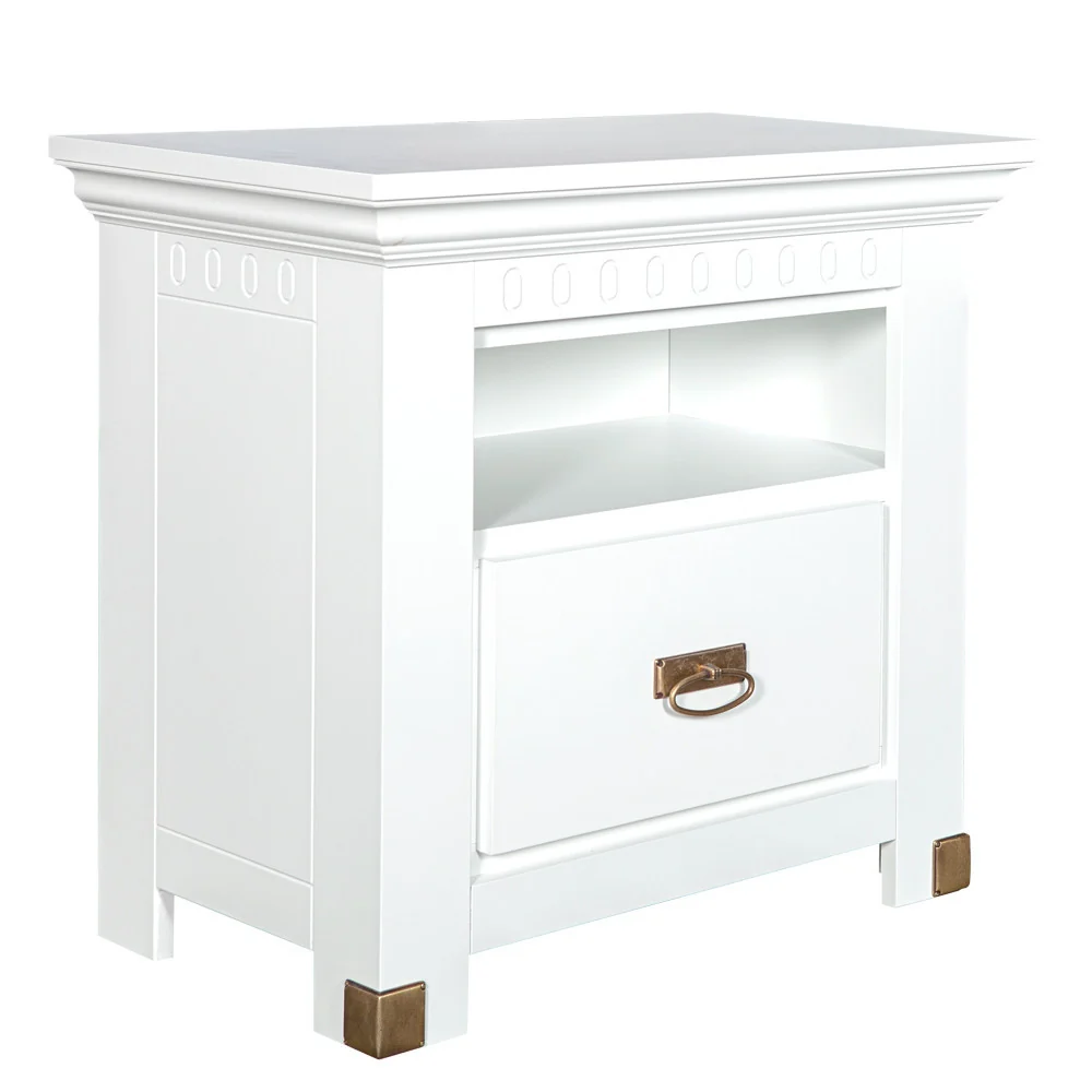 Noptiera Saint Tropez Alb 1 Sertar 68.6 cm | Mobila Edion