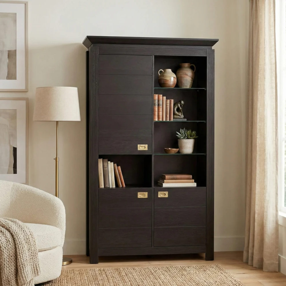 Vitrina Saigon Cantori cu 3 Uși Wenge 118 cm | Mobila Edion