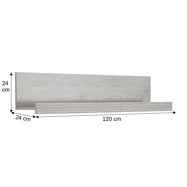 Poliță Perete Casablanca Loft Gri (120 cm) - imagine 4