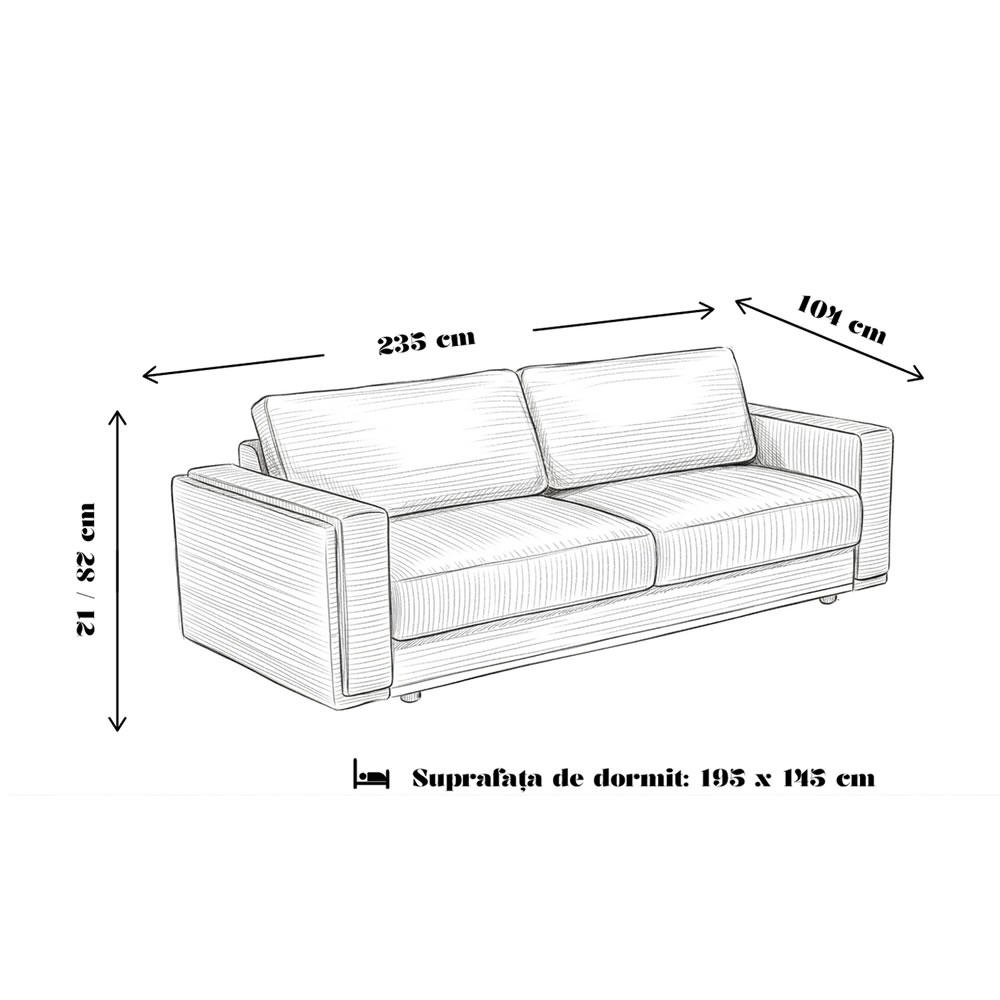 Canapea Extensibilă cu Ladă de Depozitare Leon – L235 x A104 x H87 cm - imagine 12