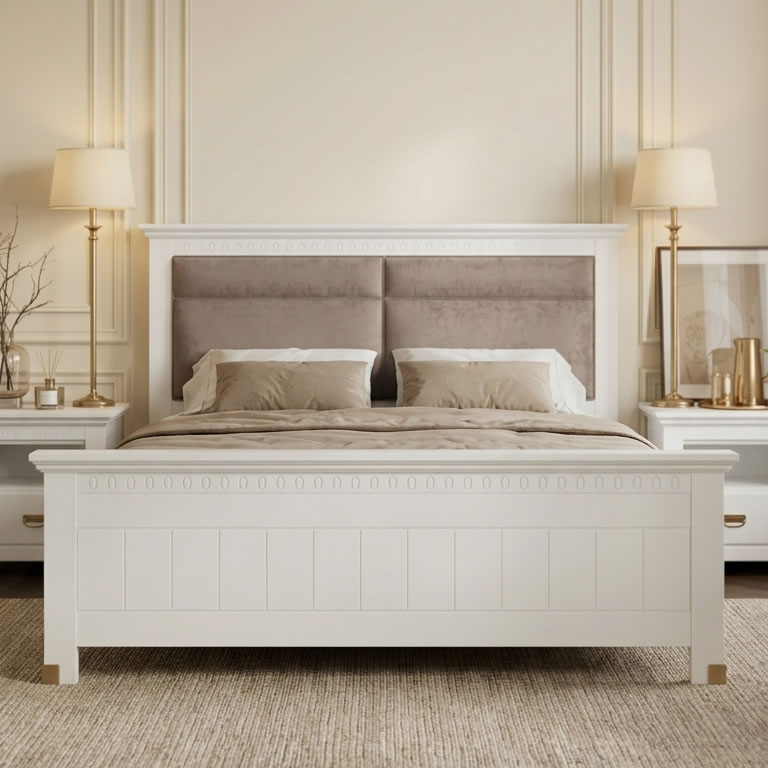 Pat Tapitat Saint Tropez Alb 180 x 200 cm | Mobila Edion