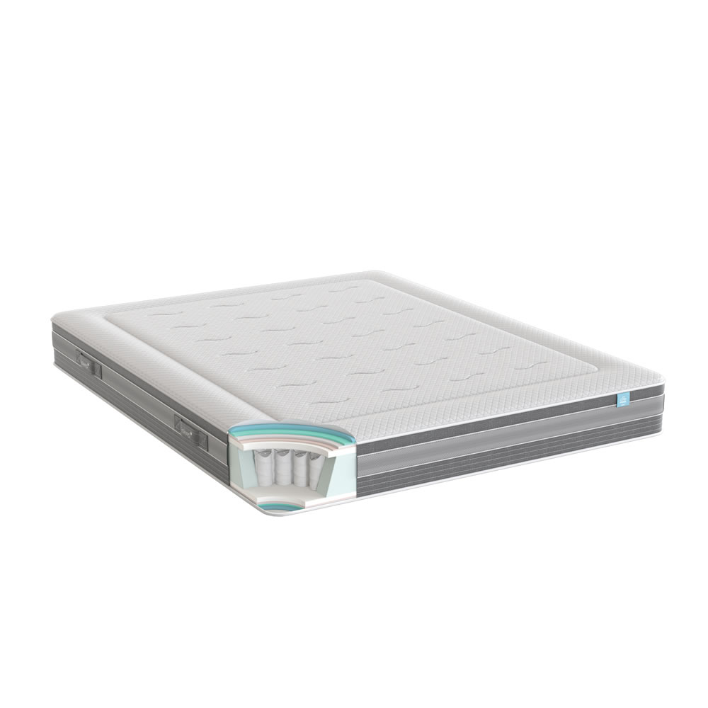 Saltea Ice Hybrid iSleep, Reversibila cu Arcuri Pocket, Spumă Gel cu Memorie